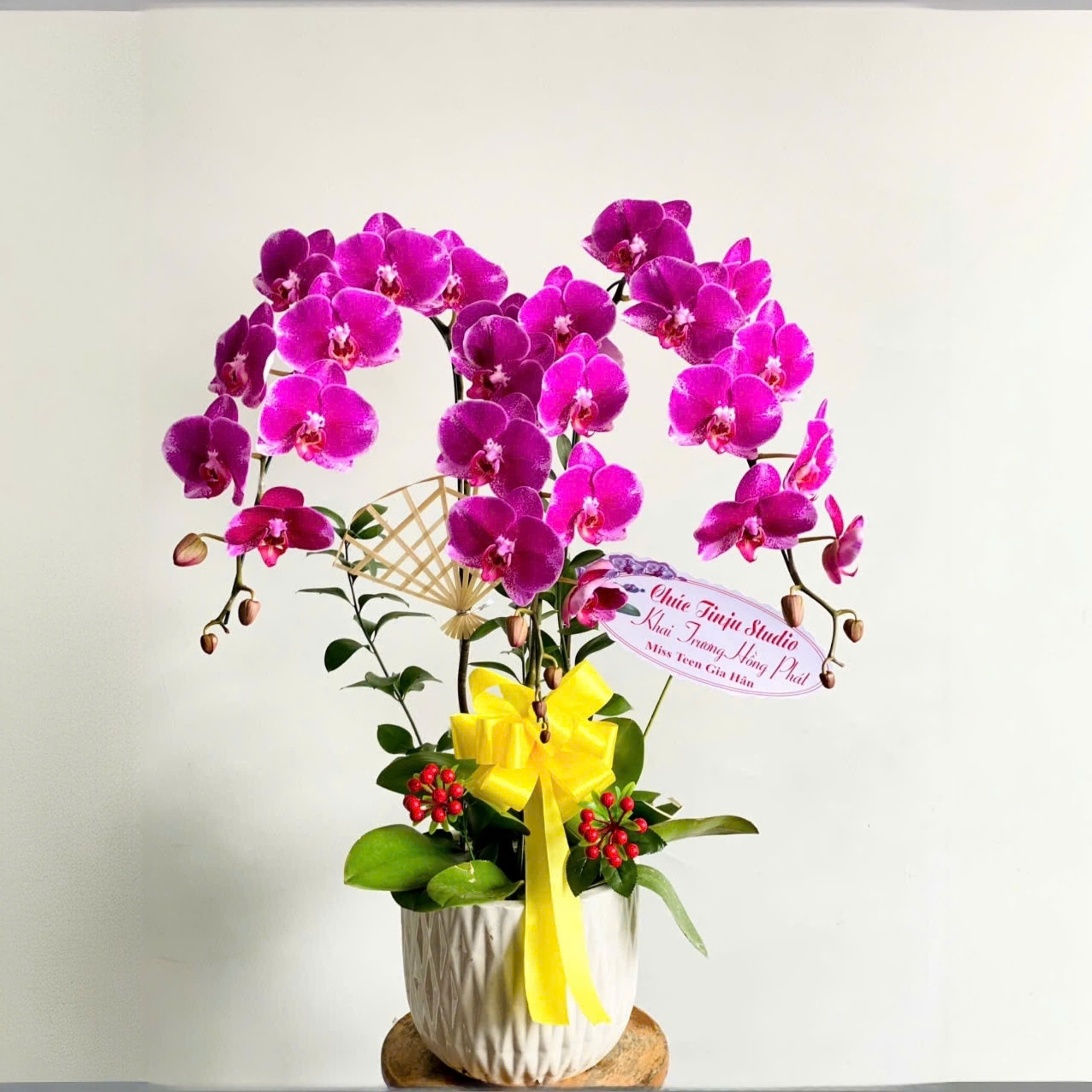 Lan hồ điệp màu tím 3 cành - TM116
